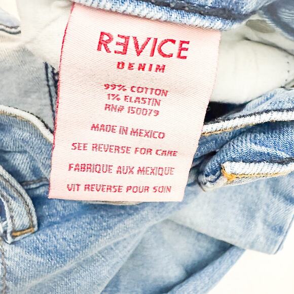 Revice Venus Flares Light Wash Denim Jeans Seam Detailed Zip Fly Size 32 - Picture 7 of 8